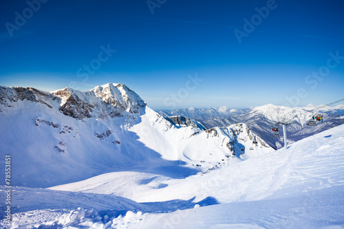 Russian winter landscape of Caucasus mountains © Sergey Novikov