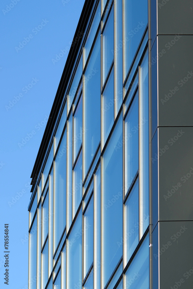 Modern glass building facade