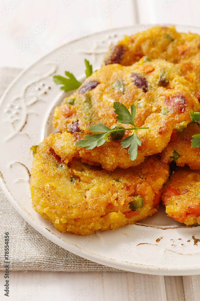 Potato pancakes with vegetables