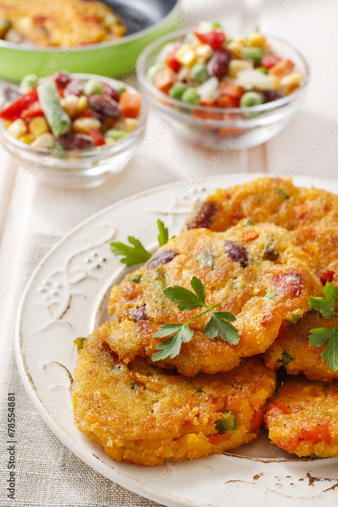 Potato pancakes with vegetables Potato pancakes with vegetables
