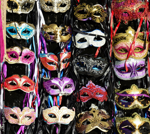 Group of Vintage venetian carnival masks