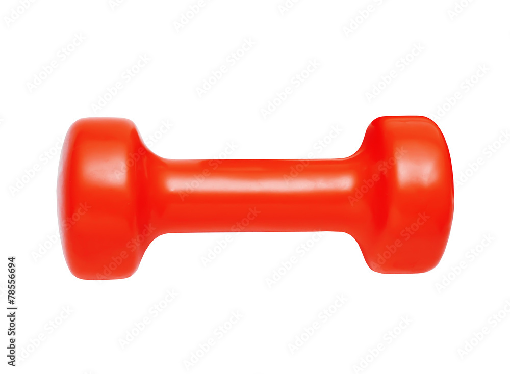 red dumbbell isolated on white red dumbbell isolated on white