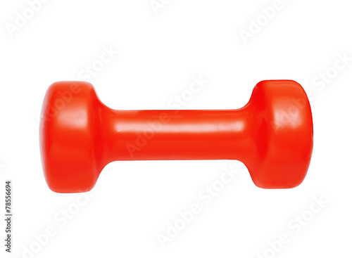 red dumbbell isolated on white