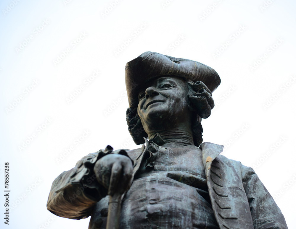 Statue of the great Italian playwright and librettist Carlo Gold Statue of the great Italian playwright and librettist Carlo Gold