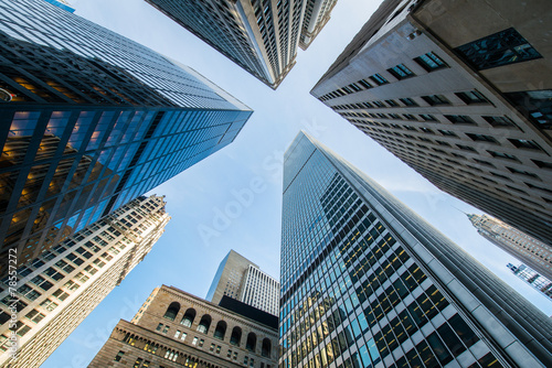 Tall skyscrapers shot with perspective