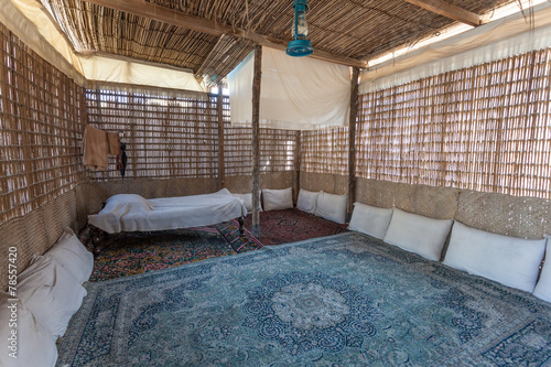 Canvas Print Interior of a traditional bedouin tent