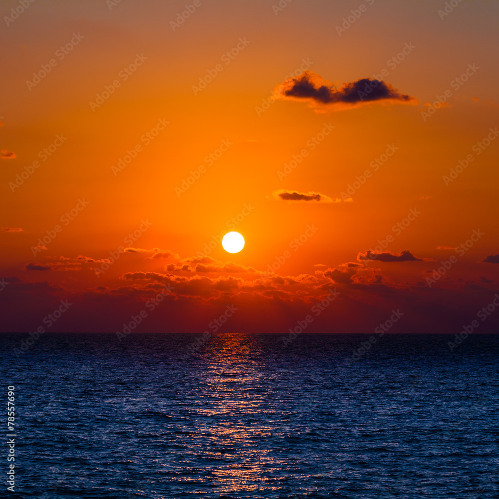 Beautiful sunset. Nice sunset over sea
