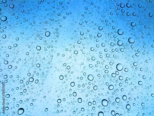 Water drops blue background