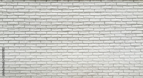 Wide view of white brick wall