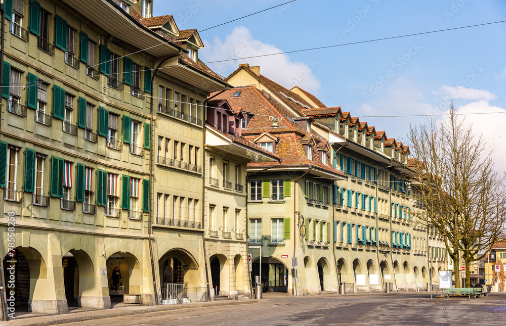 Buildings on Waisenhausplatz in Bern - Switzerland