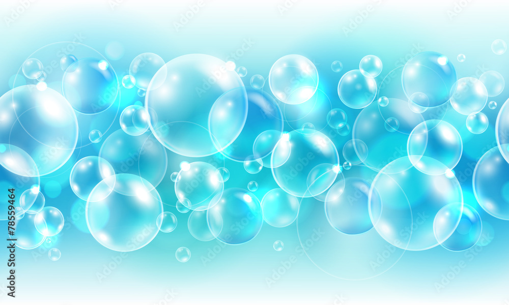 Vector - Abstract cyan seamless border with air bubbles Vector - Abstract cyan seamless border with air bubbles