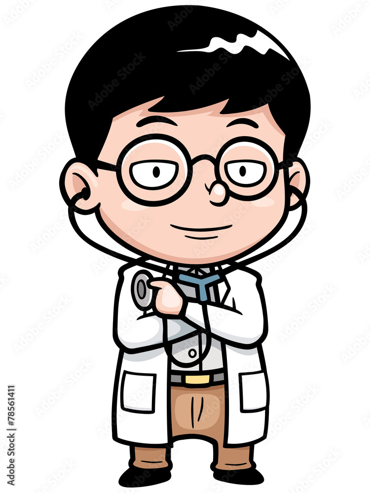 Vector illustration of Cartoon doctor with Stethoscope