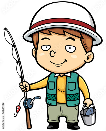 Vector illustration of Cartoon fisherman
