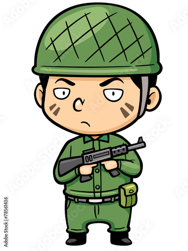 Vector illustration of Cartoon Soldier