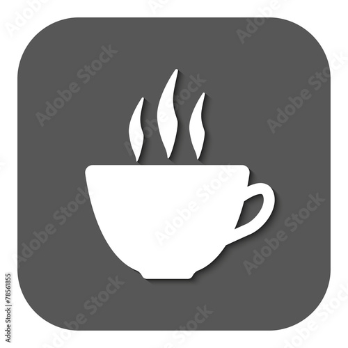 The coffee and cup icon. Tea symbol. Flat