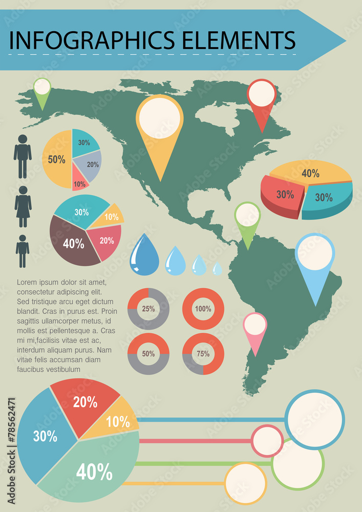 Obraz premium An infographics with a map