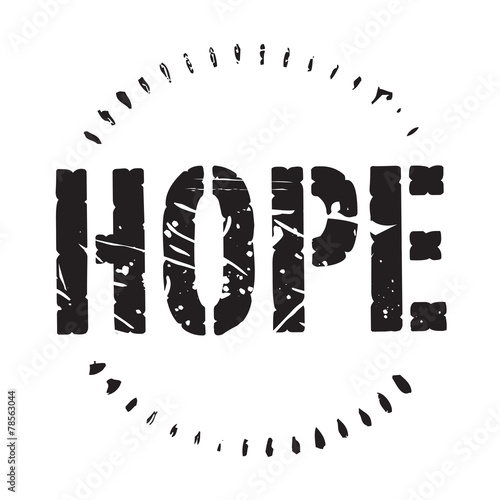 Black vector grunge stamp HOPE
