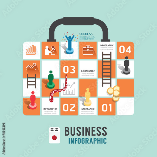 Business board game concept infographic step to successful,busin