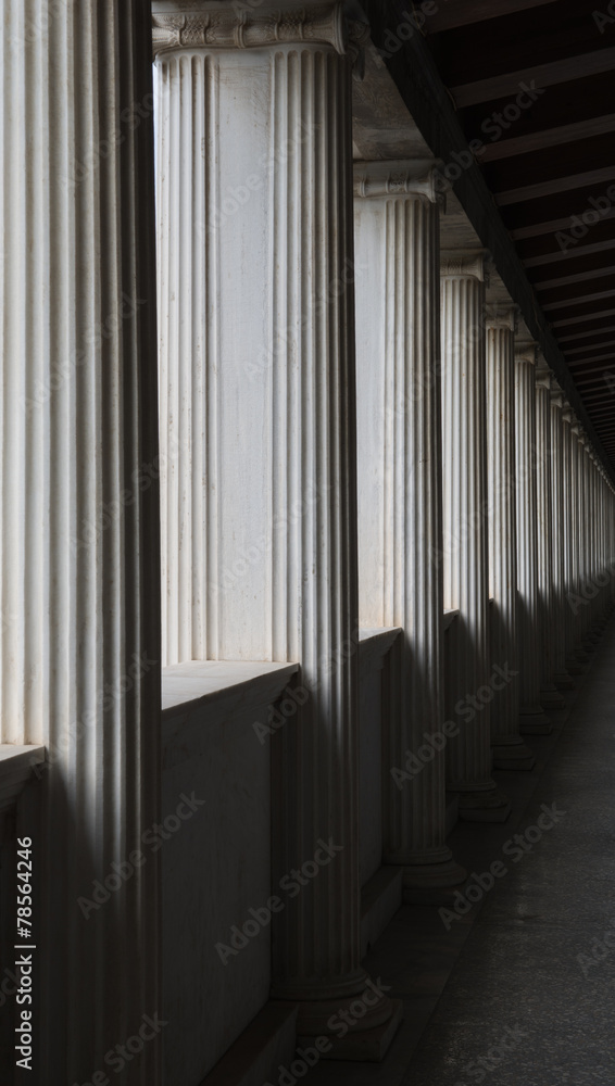 perspective of columns in stoa of attalos perspective of columns in stoa of attalos