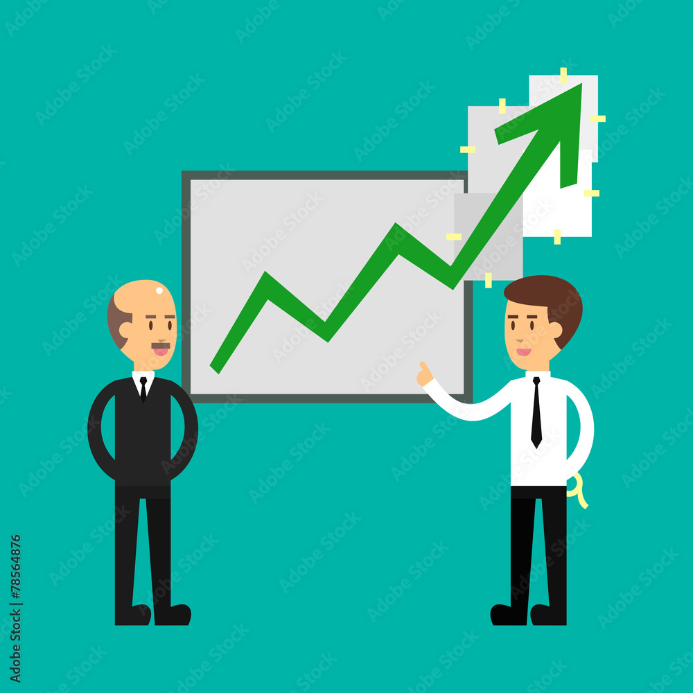 flat design of business cartoon presentation flat design of business cartoon presentation