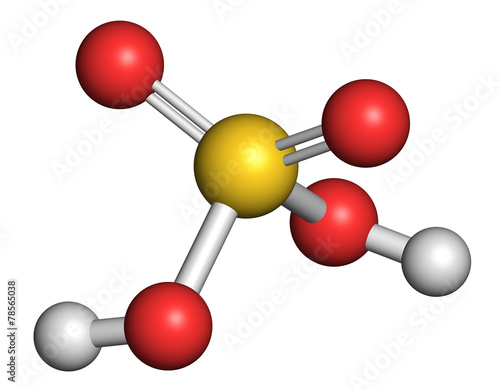 Sulfur acid molecule. Strong mineral acid. photo