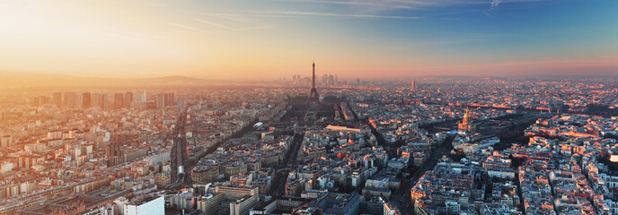 Papier peint photo Paris Panorama de Paris au soleil couchant  © TTstudio