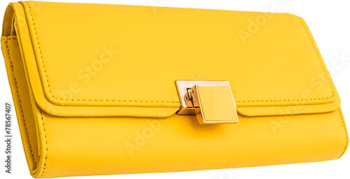 yellow wallet isolate on white background