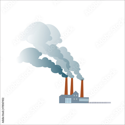 Smoking dirty polluting plant or factory