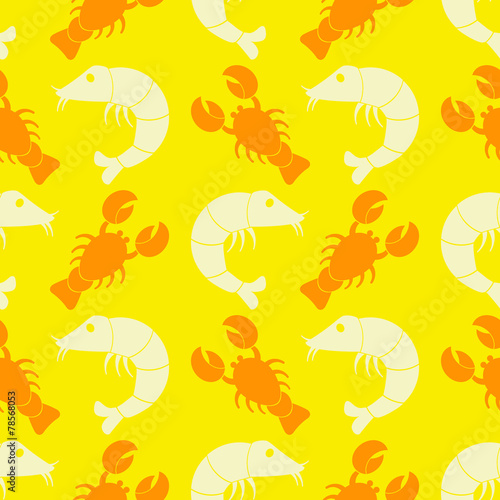 seamless background with sea food and products