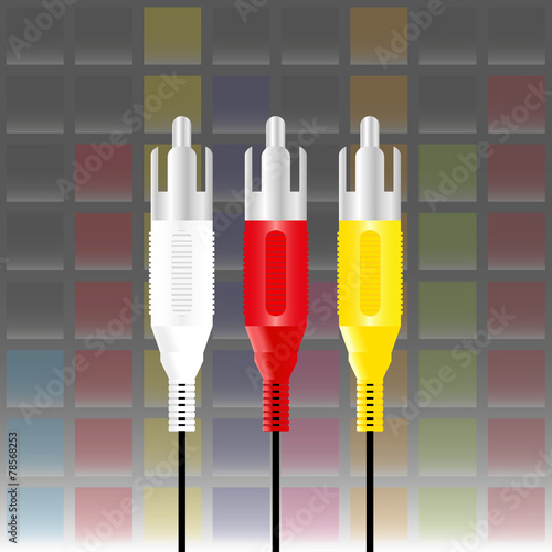 rca connectors with equaliser music background