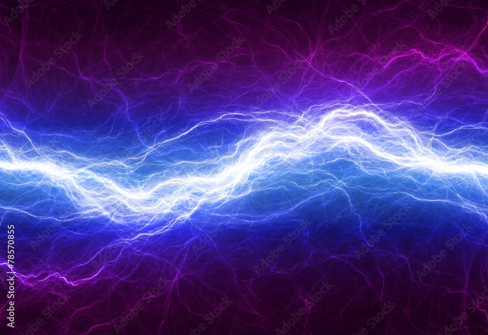 Obraz premium Niebieskie i fioletowe oświetlenie elektryczne, tło elektryczne