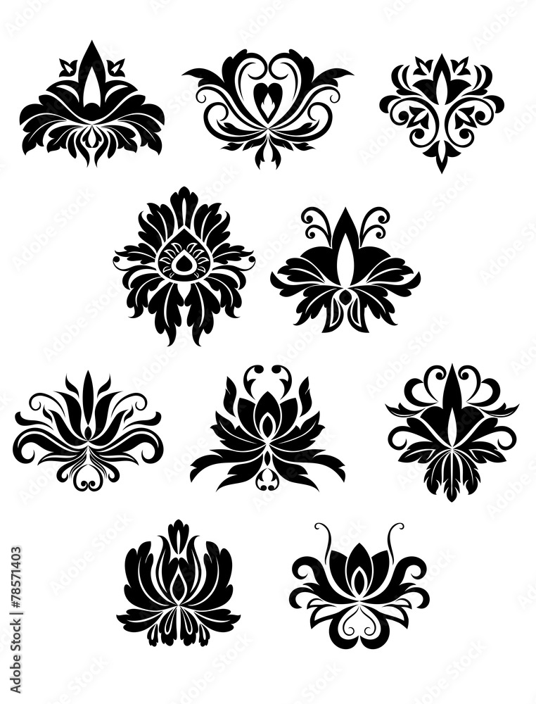 Floral design elements and flowers