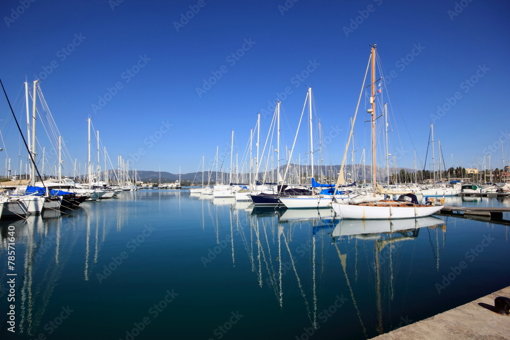 sail and motor boats in Yacht Marina