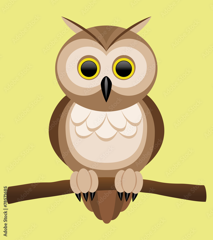 Naklejka premium Vector illustration. Owl.
