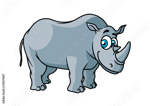 Cartoon grey rhino character