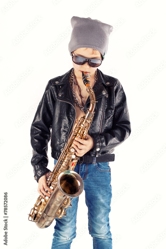 Naklejka premium stylischer Saxofonist