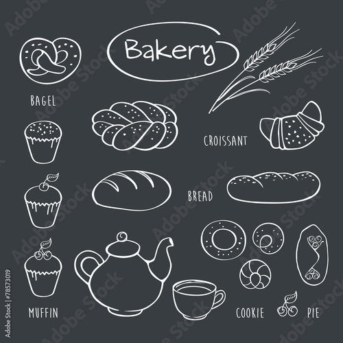 Set of elements for the bakery.