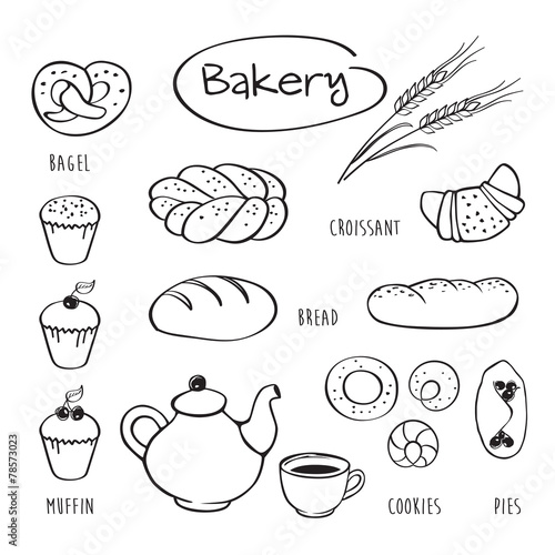 Set of elements for the bakery.