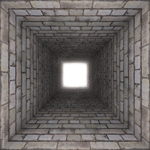 Carta da parati 3D Tunnel - Carta da parati brick wall tunnel