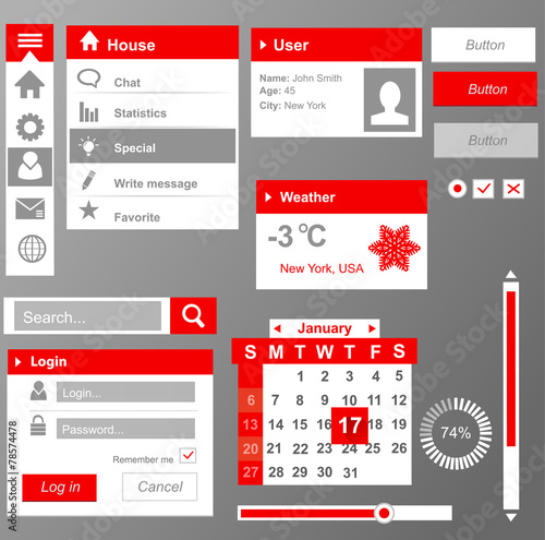 Phone user interface elements for website