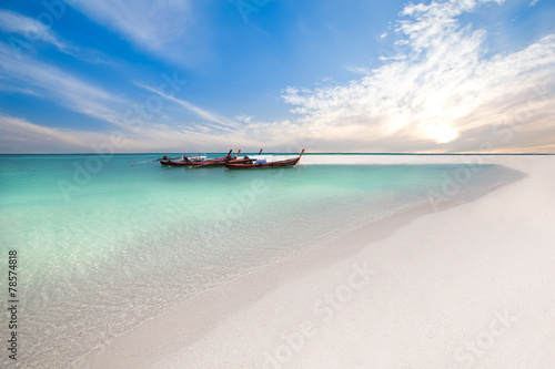 Fishing boats on the beach at sunrise time © SceneNature