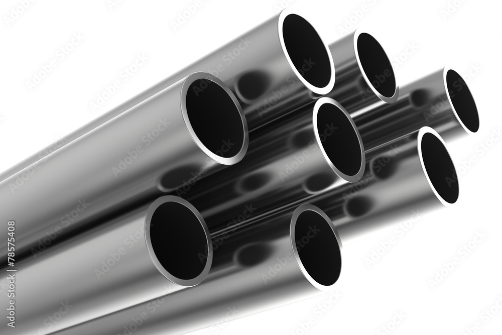 Fototapeta premium Steel Pipes on a white background.
