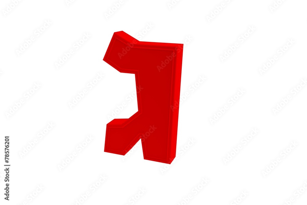 Fototapeta premium Gimel - Hebrew character in red