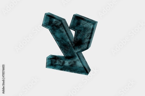 Tzadik - Hebrew character in aqua photo