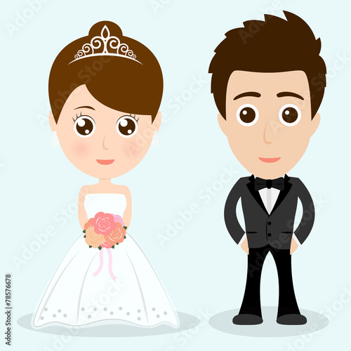 wedding cartoon character eps 10 vector illustration