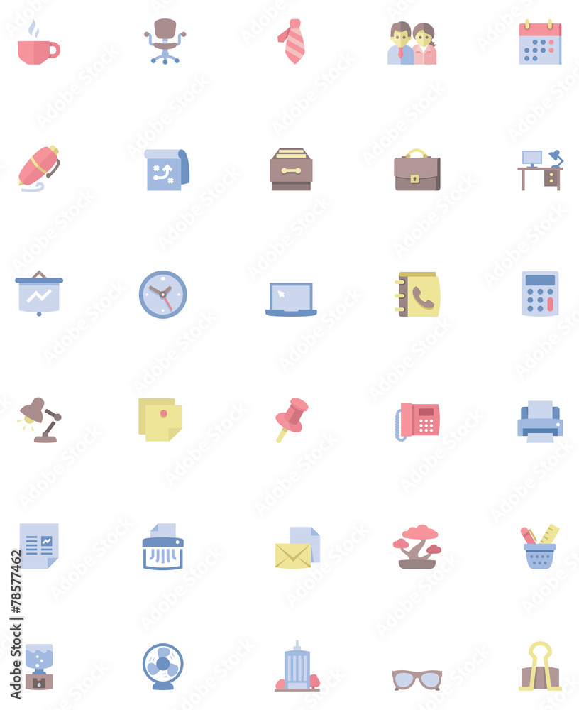 Vector office icon set