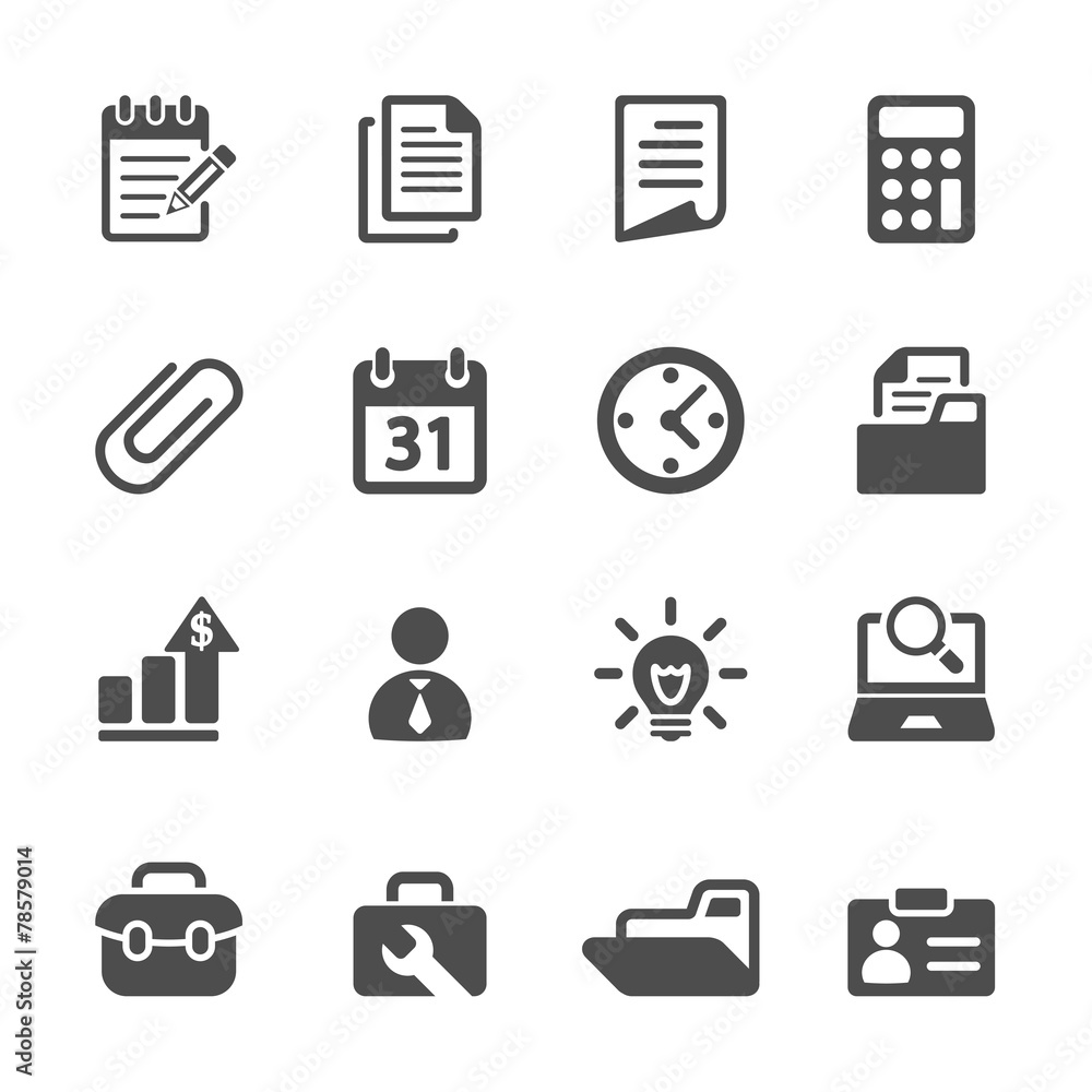 business and office icon set, vector eps10 business and office icon set, vector eps10