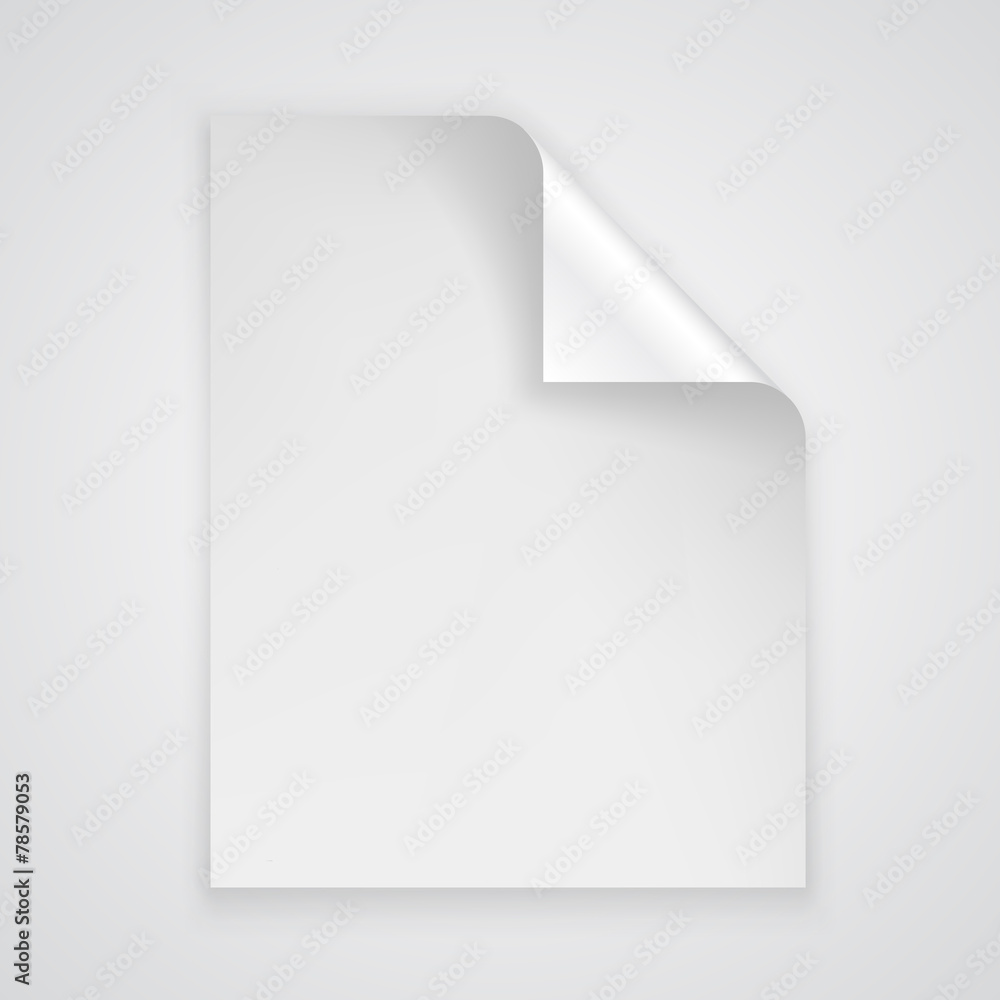 Sheet of paper with a bent corner Sheet of paper with a bent corner