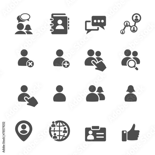social network user icon set, vector eps10
