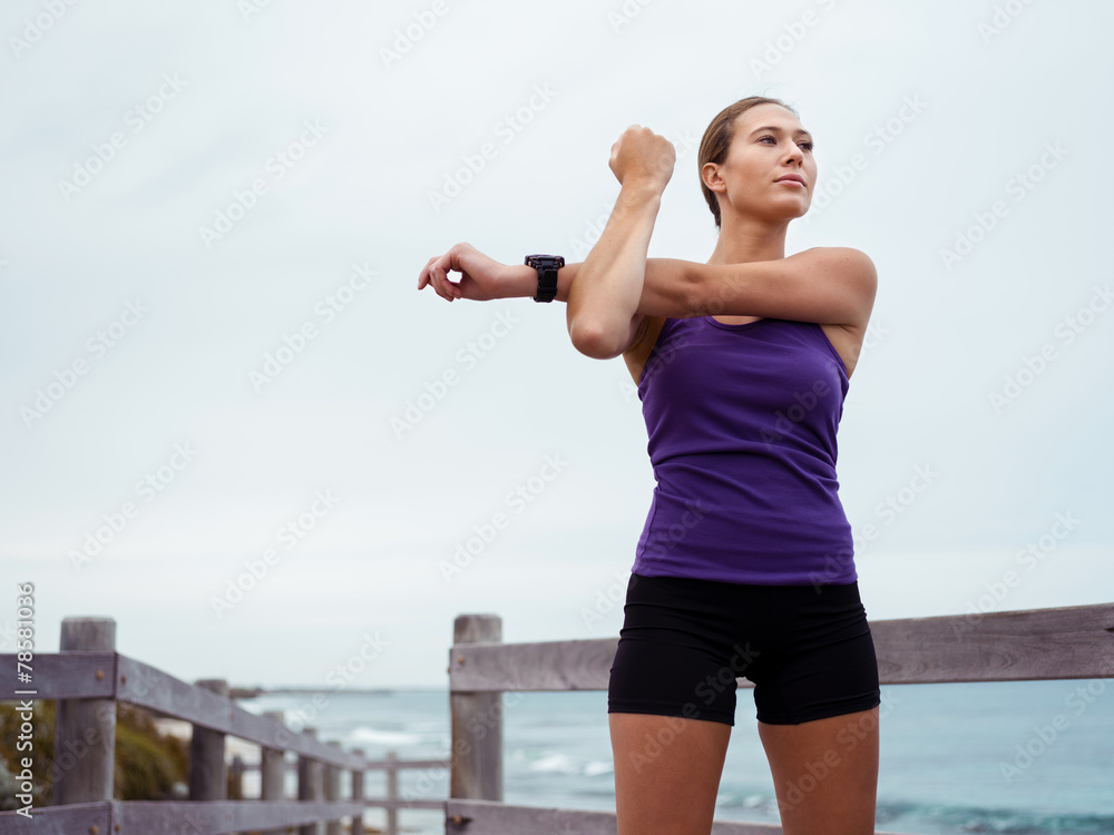 Stretching before my workout